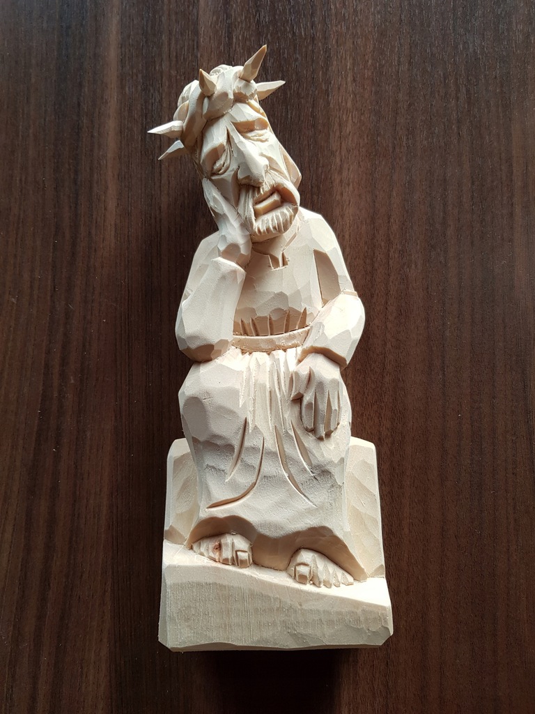 Figurka Chrystus Frasobliwy 25cm, rzeźba z drewna