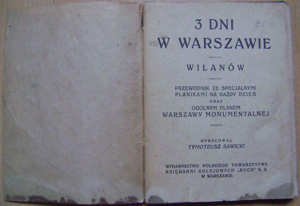 WARSZAWA -PLAN WARSZAWY -wyd.1927 rok -w przewodniku 3 DNI W WARSZAWIE