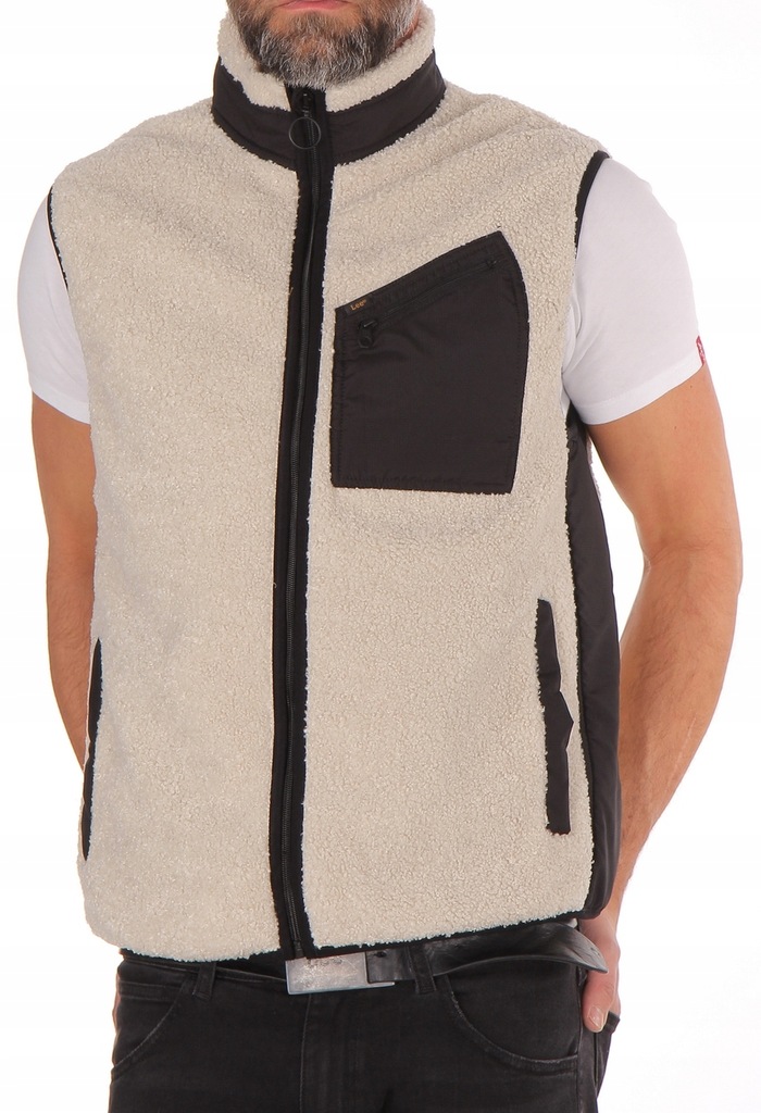 Lee sherpa gilet off white KAMIZELKA M