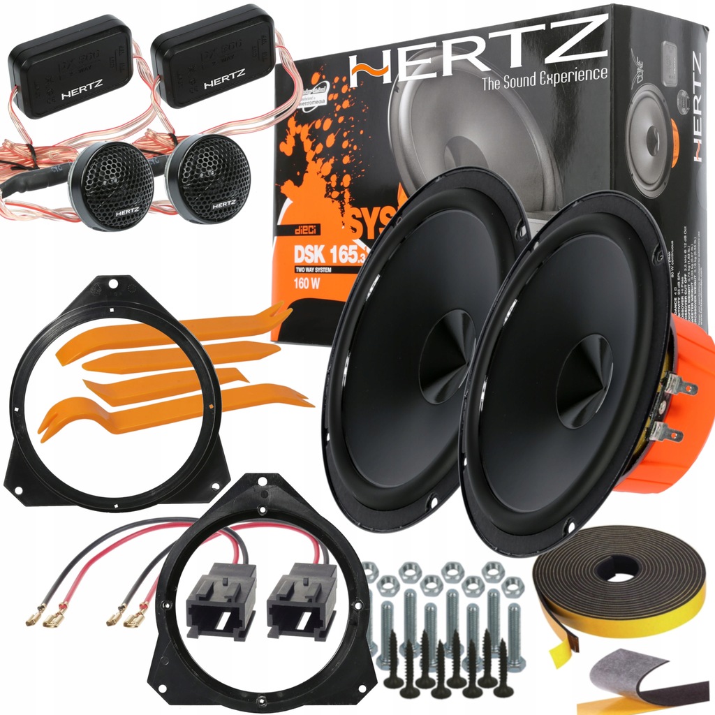 HERTZ DSK165 GŁOŚNIKI CITROEN BERLINGO PEUGEOT PARTNER TEPEE PRZÓD DYSTANSE