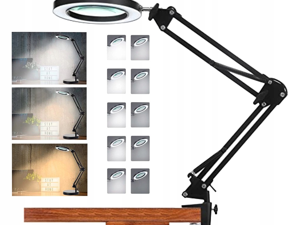 Lampa ze szkłem powiększającym lupa kosmetyczna led dermatologiczna