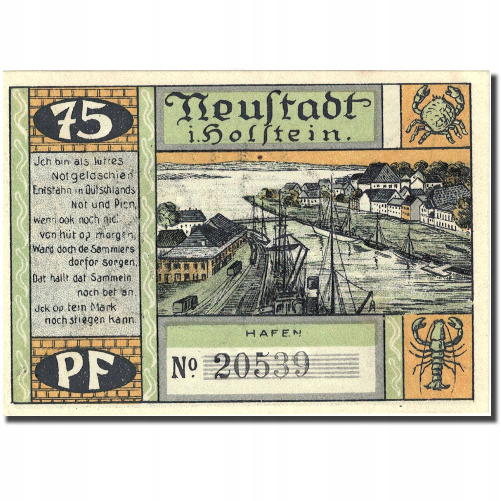 Banknot, Niemcy, Holstein, 75 Pfennig, personnage