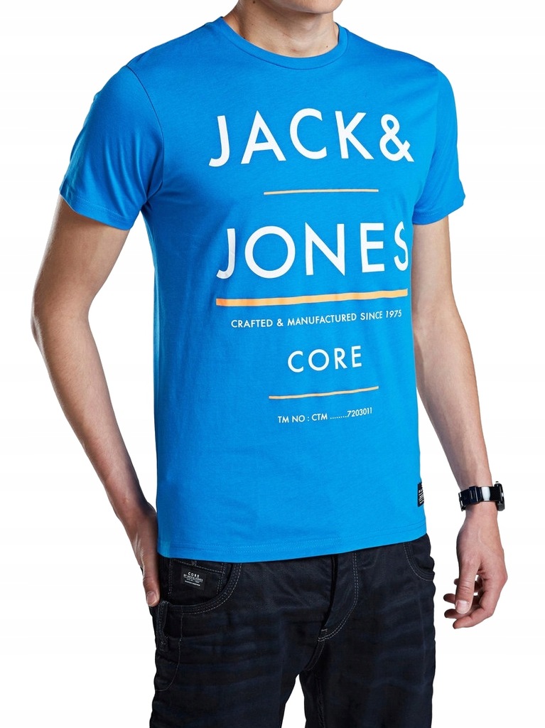 BLUE T-SHIRT + JACK JONES + KOSZULKA NIEBIESKA S/M