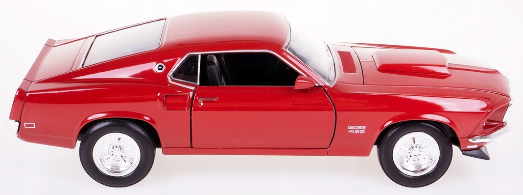 Welly 1:24 Scale 1969 Ford Mustang Boss 429 Diecast Model - Red Muscle Car Replica