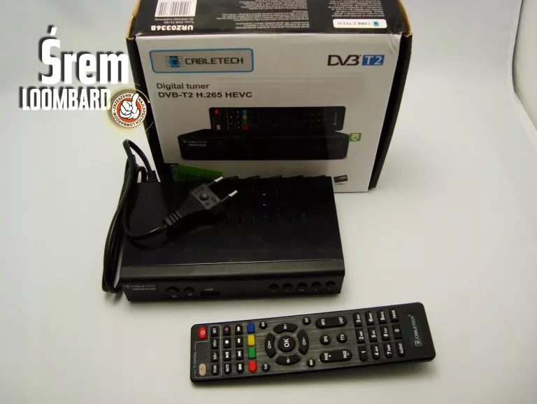 DEKODER DVBT CABLETECH DVB-T2, KOMPLET