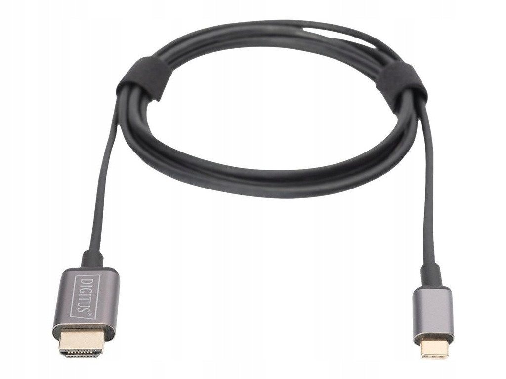 DIGITUS DA-70821 USB-C-HDMI Adapter 1.8m 4K/30Hz black metal housing