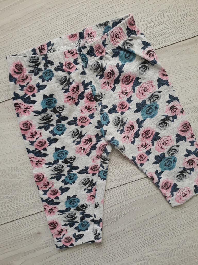 PEPCO szare spodnie/legginsy/getry R 62/68 róże