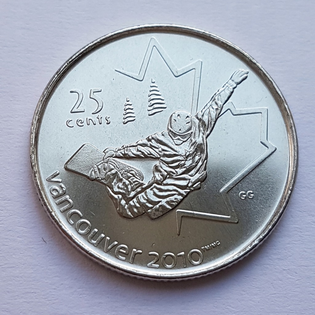 Kanada 25 cent 2008r. Snowboarding stan I