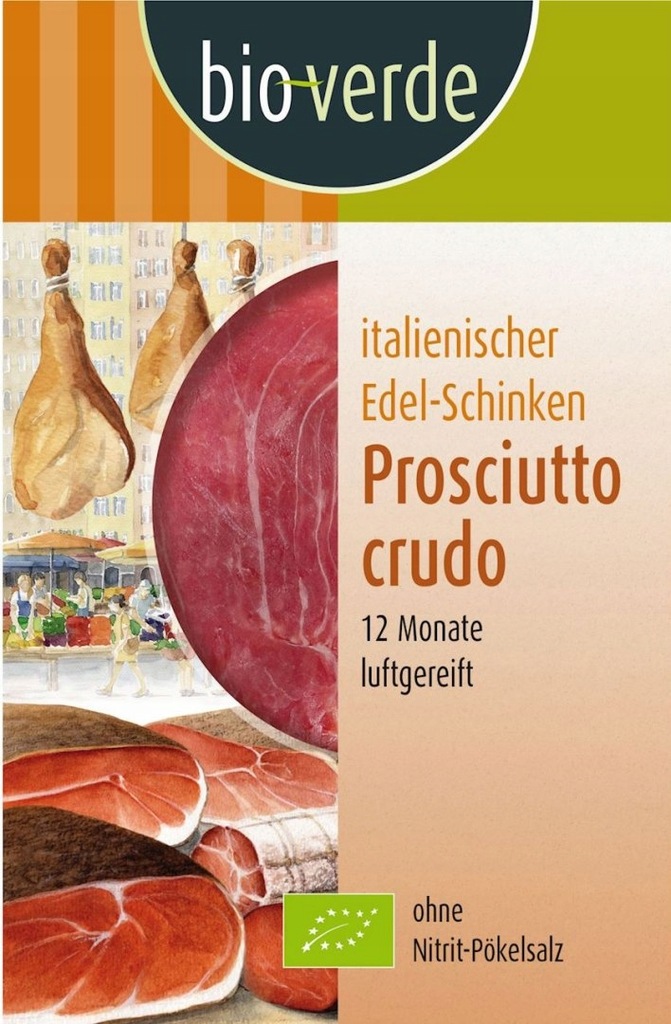 SZYNKA PROSCIUTTO CRUDO PLASTRY BIO 80 g - BIO VERDE