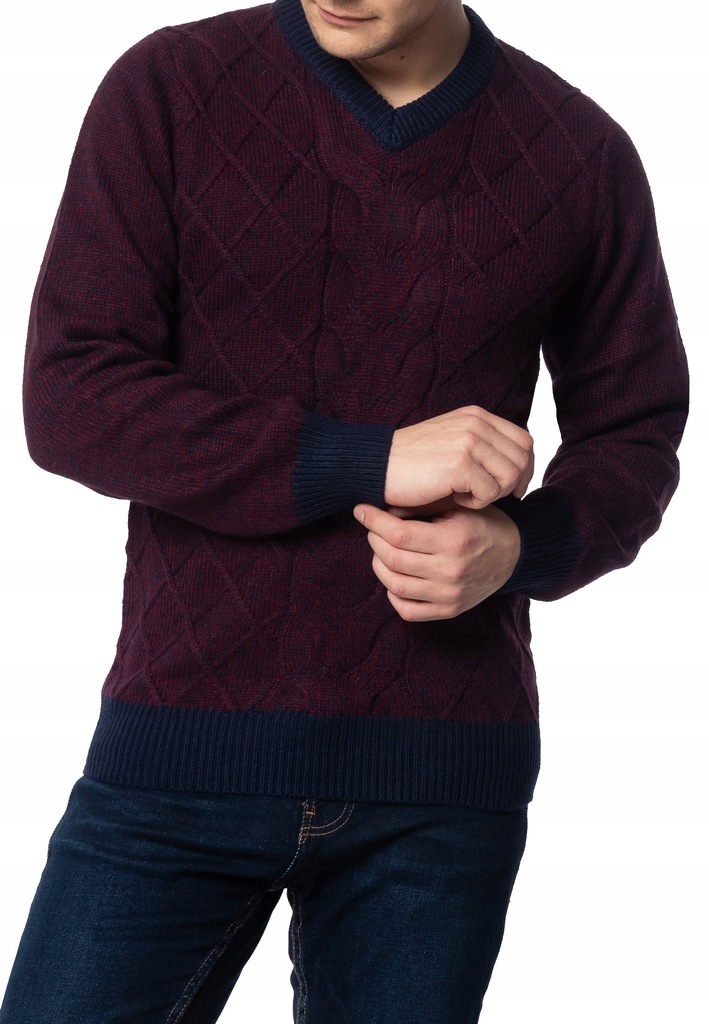 Sweter Hatcliffe Merc Burgundowy Marl S