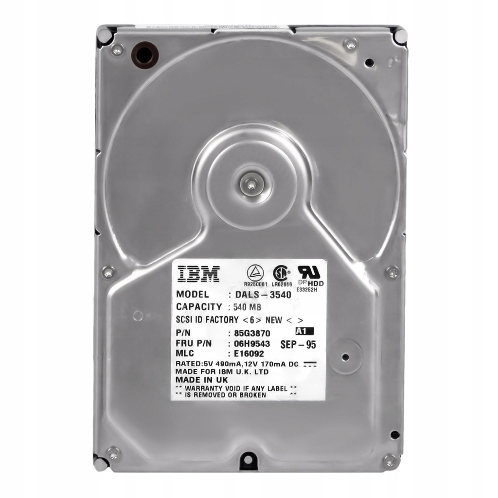 IBM 06H9543 85G3870 540MB 4.5K SCSI 3.5'' DALS-3540