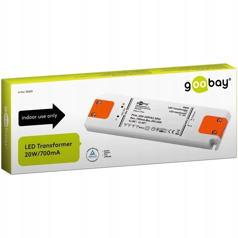 Zasilacz modułowy prąd stały do LED Goobay 29V/20W