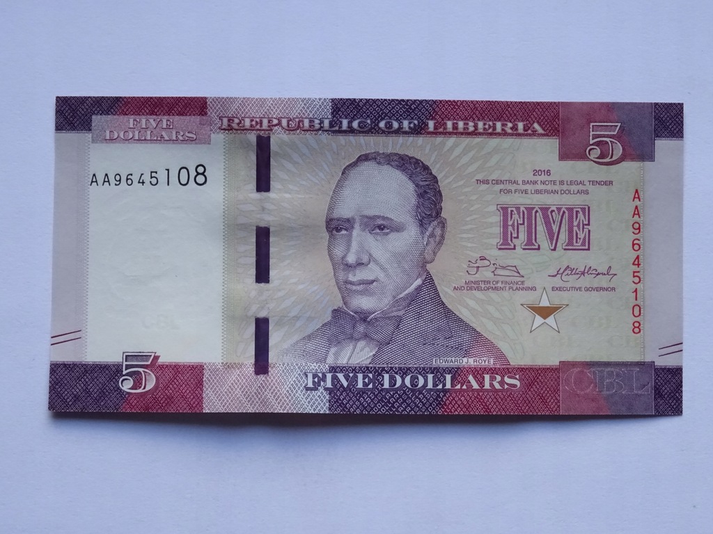 Liberia 5 dollarów 2016 -C254