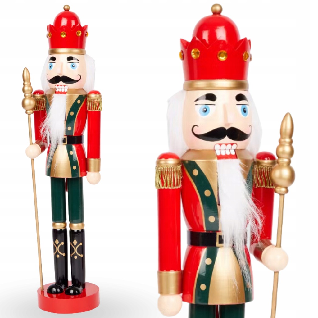FIGURKA DREWNIANA DZIADEK DO ORZECHÓW ŚWIĄTECZNA FIGURKA DUŻA XXL 50 CM