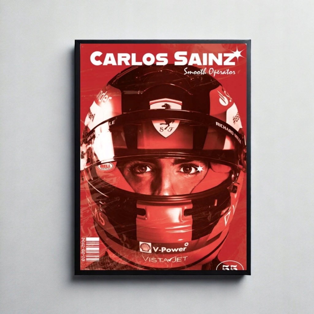 Plakat A3 Carlos sainz F1 motoryzacja ozdoba prezent
