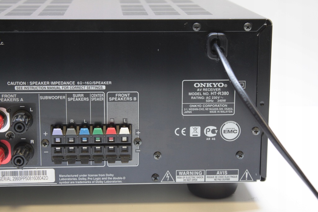 Amplituner Onkyo HTR380 5.1 HDMI PILOT GWARANCJA 7671245189