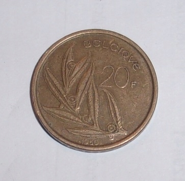 20 franków Belgia Belgie stara moneta 1980 r.