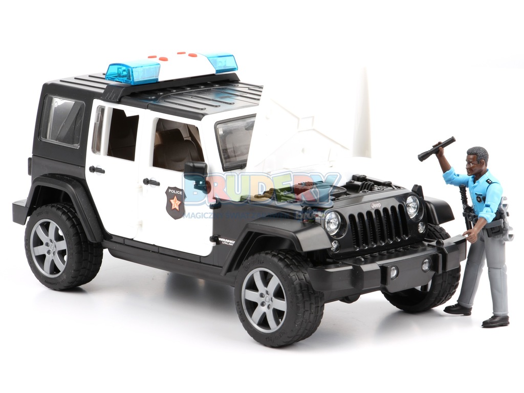 Bruder 02527 Jeep policja zabawka z figurką czarny