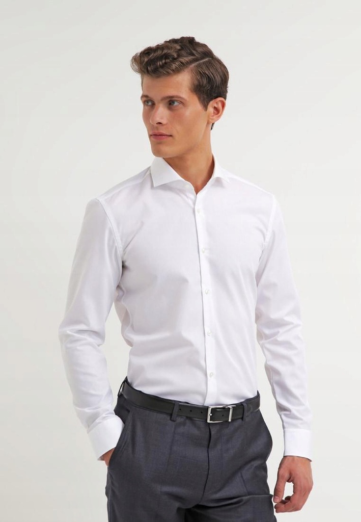 E2D408*HUGO BOSS SLIM FIT KOSZULA BIAŁA M S00