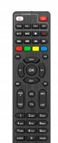 Pilot do dekodera tunera DVB-T2 Cabletech URZ0336B