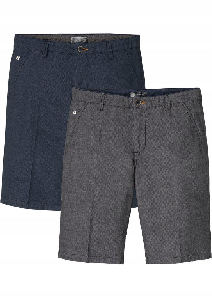 BERMUDY CHINO GRANATOWE 1A3A41 Bonprix 56