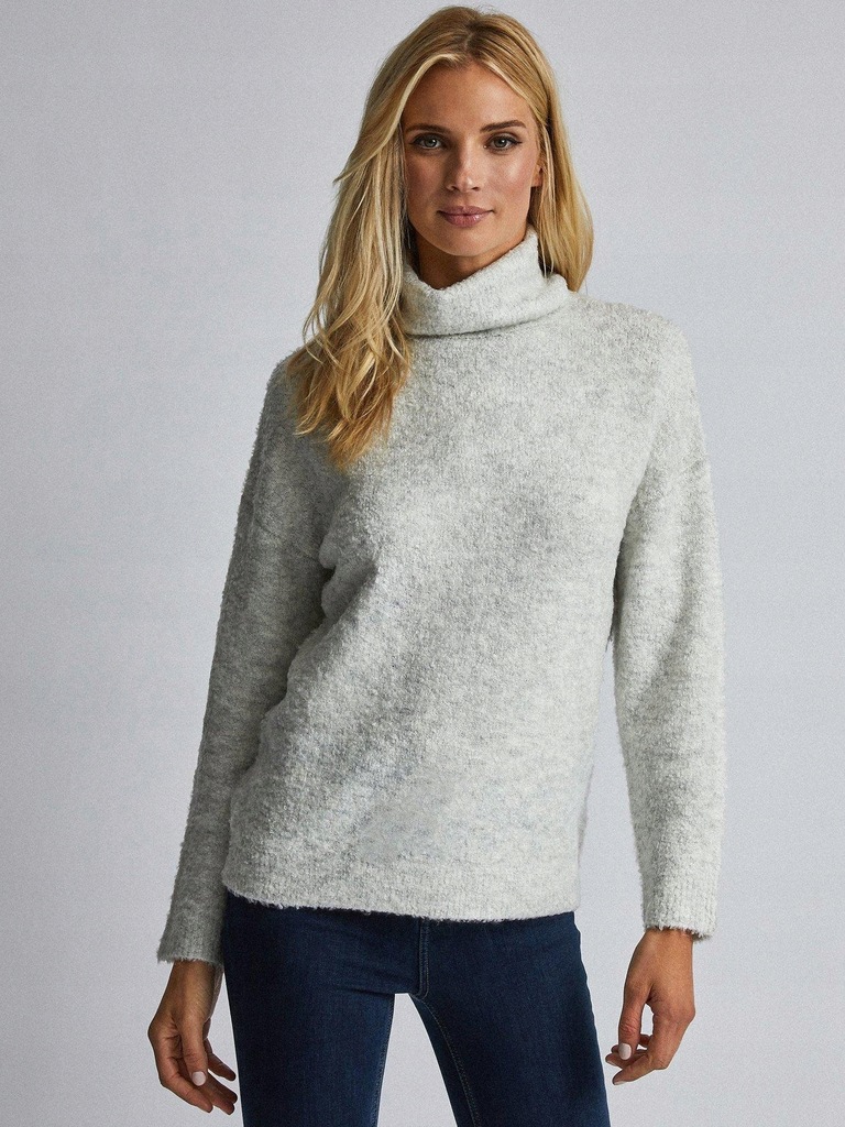 DOROTHY PERKINS SWETER BIAŁY MELANŻ Z GOLFEM__36