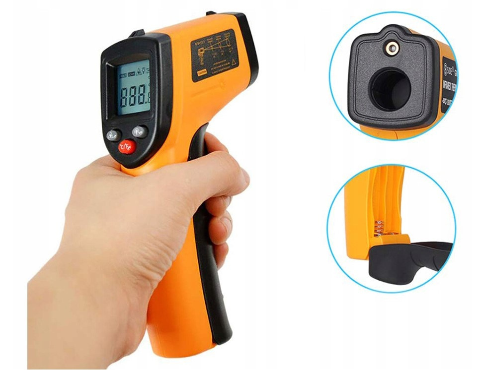 TERMOMETR bezprzew LASEROWY BEZDOTYKOWY -50 +380°C