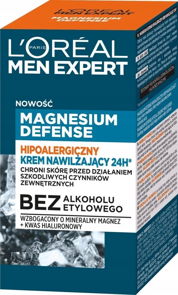 Loreal Men Expert Hipoalergiczny Krem nawilżający 24H* Magnesium Defence 50