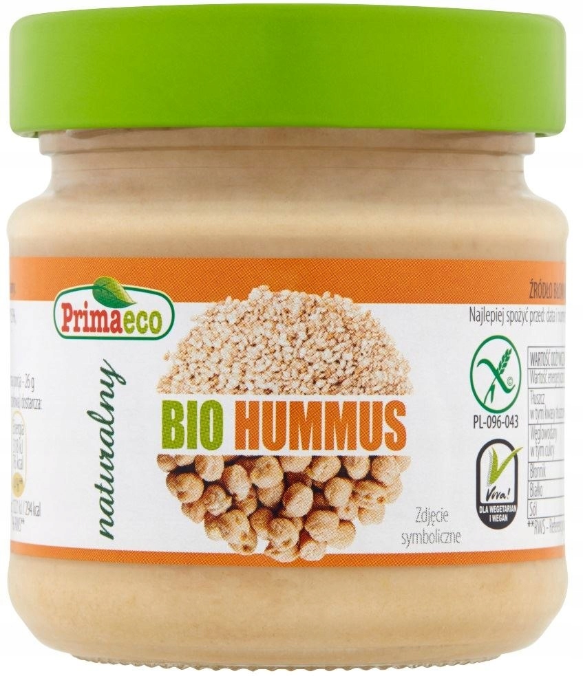 HUMMUS NATURALNY BEZGLUTENOWY BIO 160 g - PRIMAECO