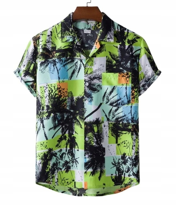 Koszula z krótkim rękawem hawajska palmy r. L