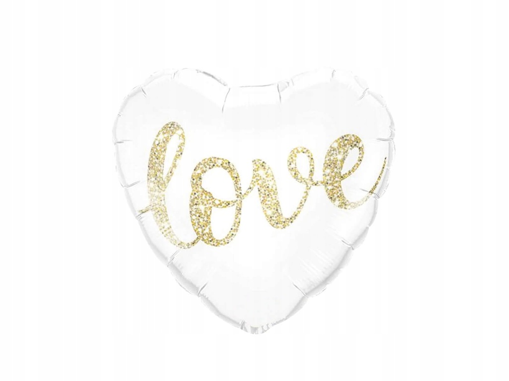 Balon foliowy Serce z napisem Love - 46 cm - 1 szt