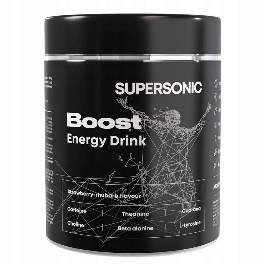 Supersonic Boost Energy Drink Truskawka-Rabarba215g