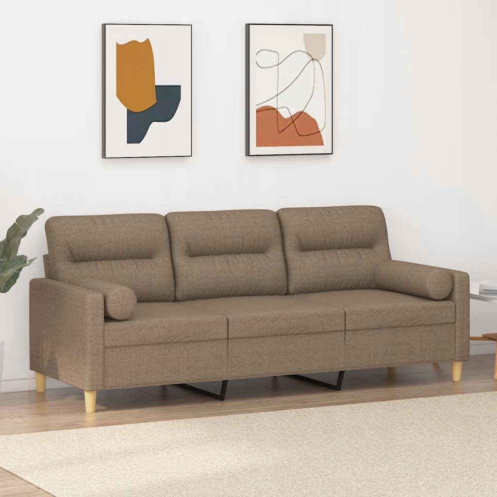 3-OSOBOWA SOFA WYPOCZYNKOWA Z PODUSZKAMI TAUPE 180