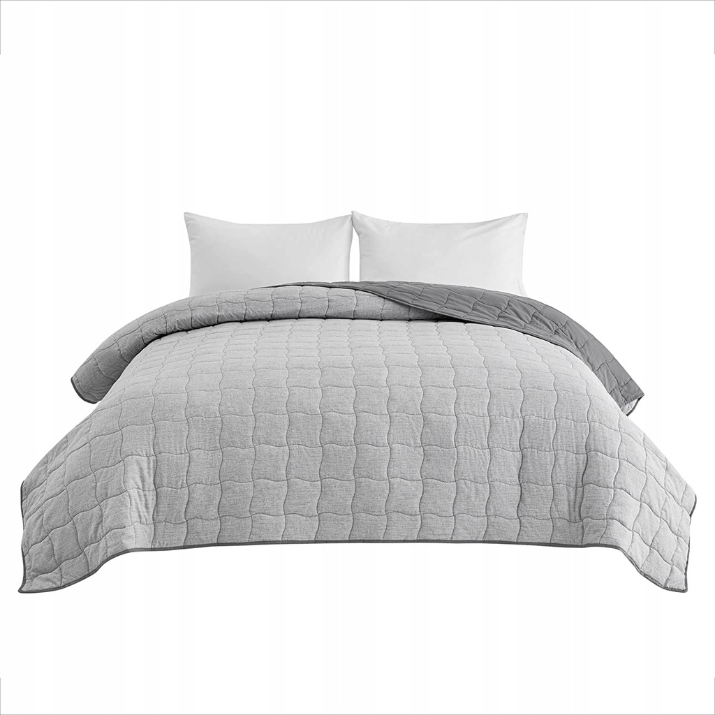 Bedsure Narzuta na łóżko 200x220 szara pikowana 12982890673