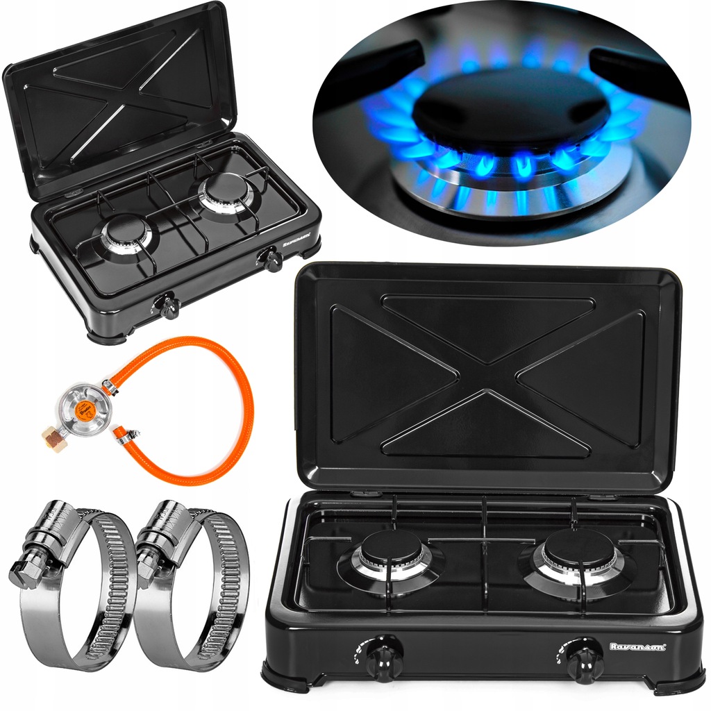 Купить Туристическая газовая плита, 2 конфорки, редуктор для вазы ...