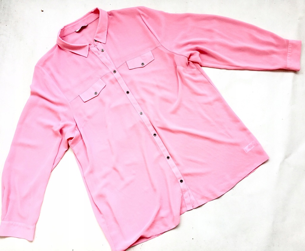 George różowa szyfonowa koszula z długim rękawem50