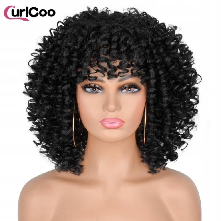 Krótkie włosy Afro peruki z włosami kręconymi typu