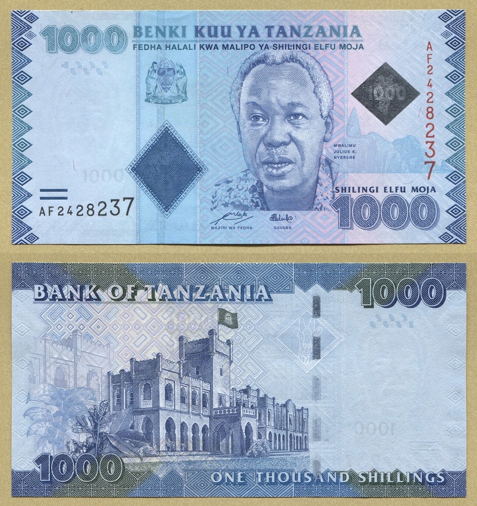 -- TANZANIA 1000 SHILLINGS nd/ 2015 AF P41a UNC