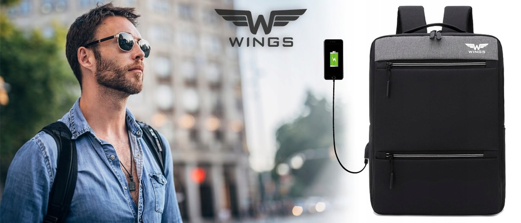 Купить Рюкзак для ноутбука WINGS 17 дюймов ВОДОНЕПРОНИЦАЕМЫЙ с USB: отзывы, фото, характеристики в интерне-магазине Aredi.ru