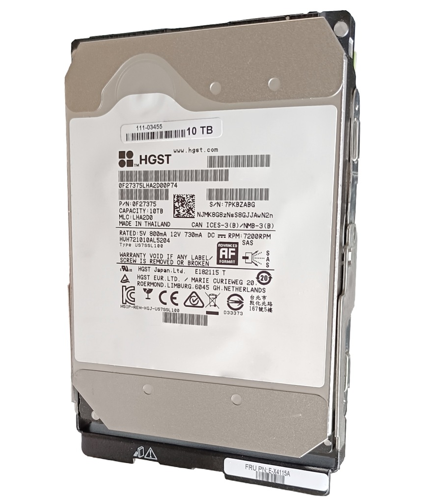 DYSK HGST 10000GB 3,5" 7,2K SAS 0F27375 HUH721010AL5204