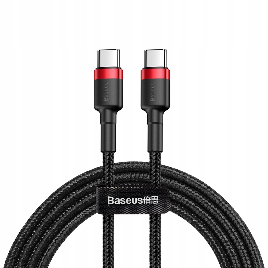 KABEL BASEUS USB-C USB-C RED-BLACK 2M PD 2.0 60W