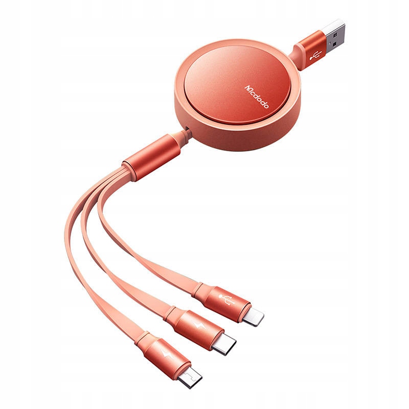 Kabel zwijany Mcdodo CA-7252 3w1 USB-A / Lightning, microUSB, USB-C, 1,2m (