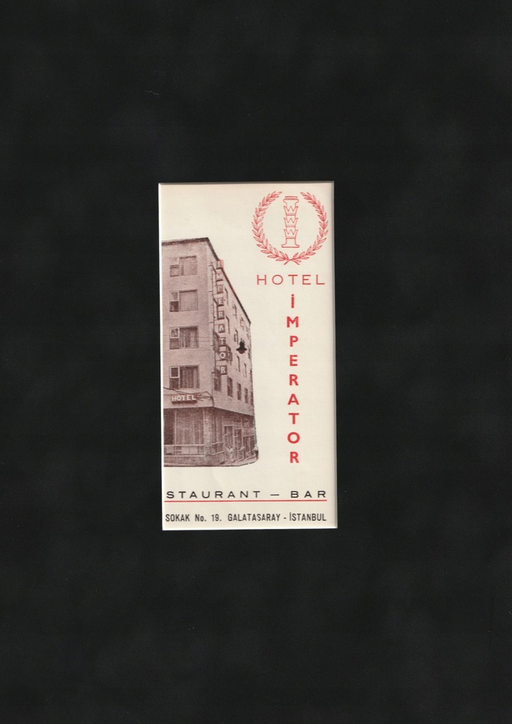 Hotel Imperator Stambuł - lata 60 - passe-partout