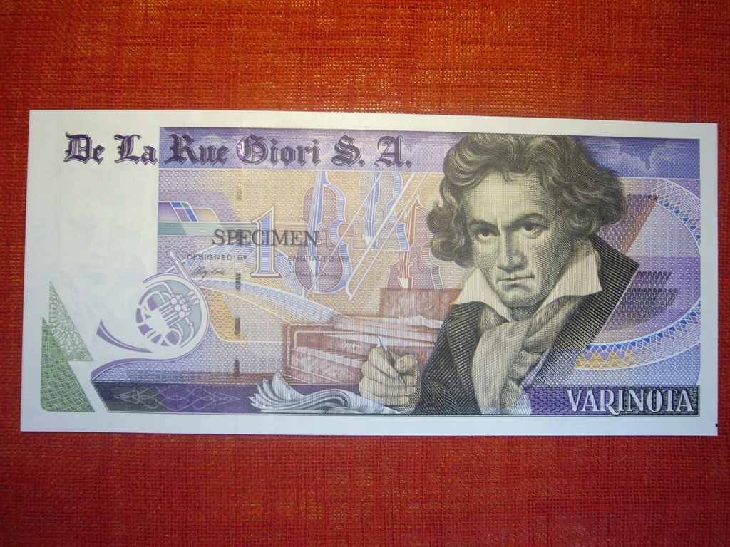 ANGLIA BANKNOT TESTOWY BEETHOVEN nr 7, 1 EGZ., UNC