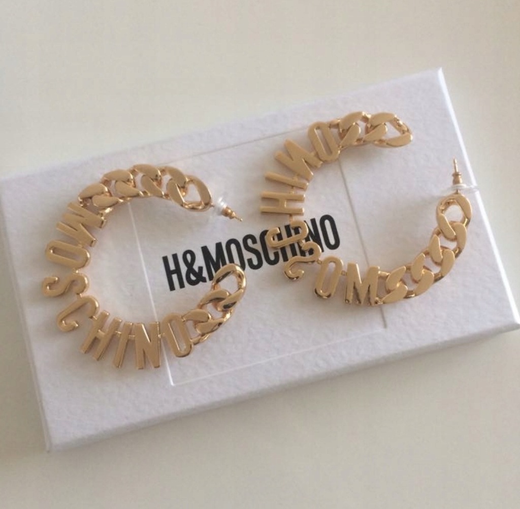 H&M MOSCHINO kolczyki koła pozlacane 7764221918 oficjalne