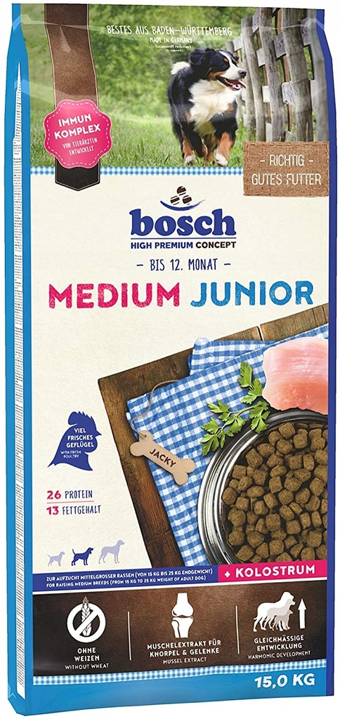 Sucha karma dla psów Bosch HPC MEDIUM JUNIOR 15KG