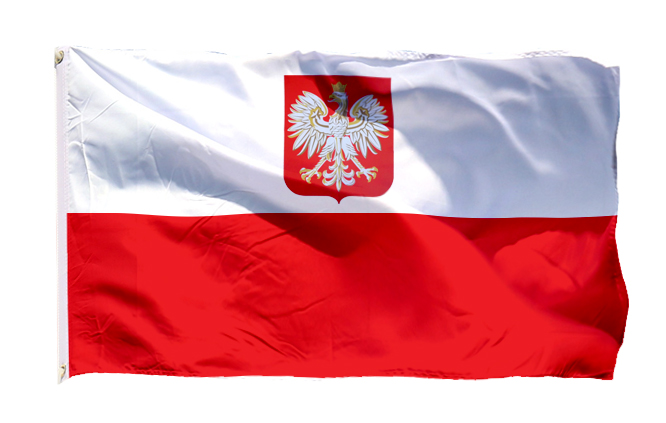 Flaga Polska 90x60cm biało-czerwona polski z orłem