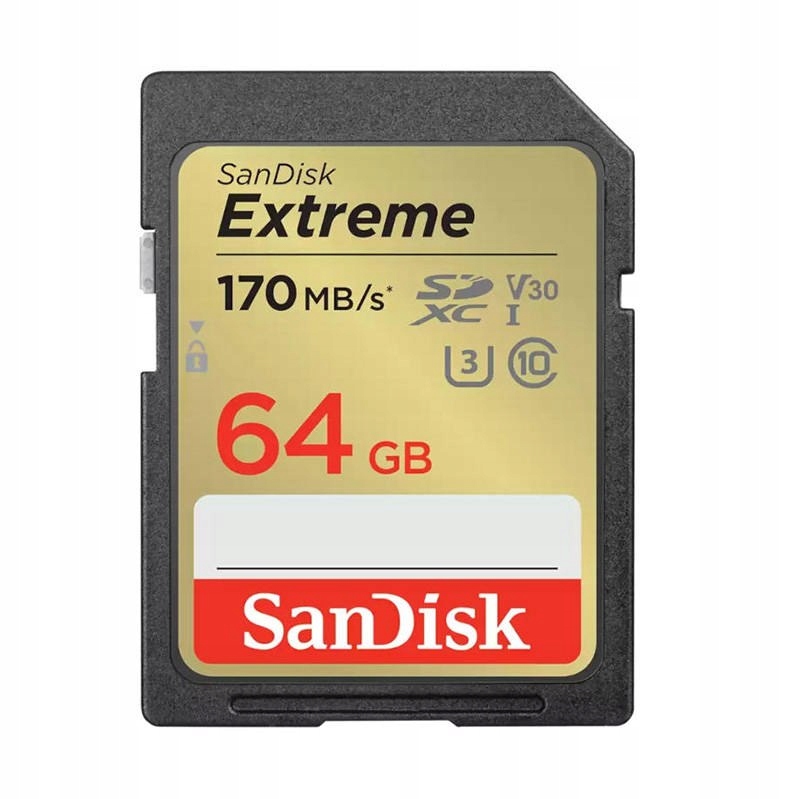 Karta pamięci SANDISK EXTREME SDXC 64GB 170/80 MB/s UHS-I U3 (SDSDXV2-064G-