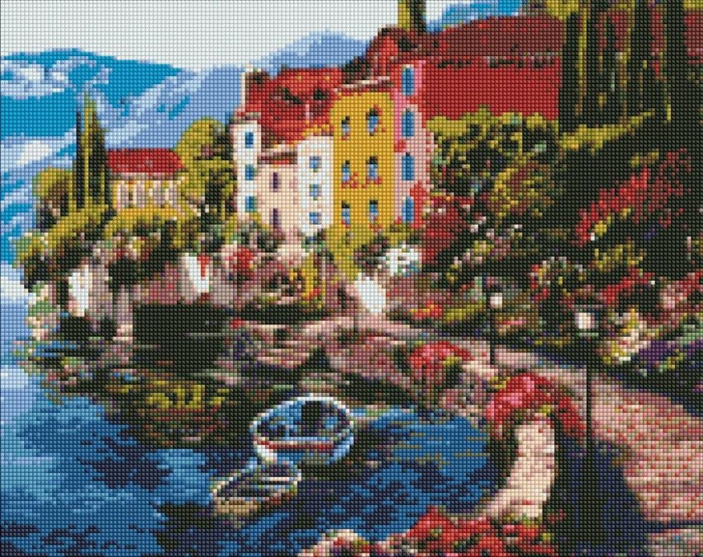 DIAMENTOWA MOZAIKA - PORANEK NAD JEZIOREM 40X50CM