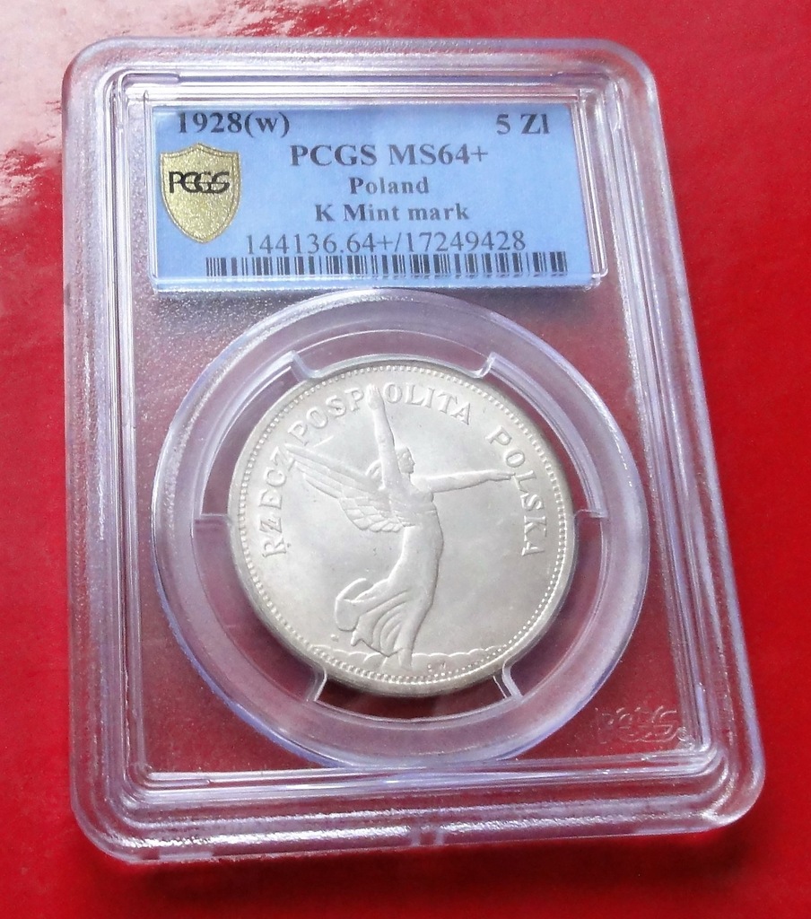 5 zł. 1928r NIKE PCGS MS64+ super egzemplarz